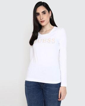 embellished slim fit round-neck t-shirt