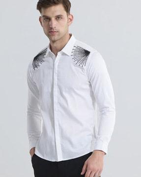 embellished slim fit shirt