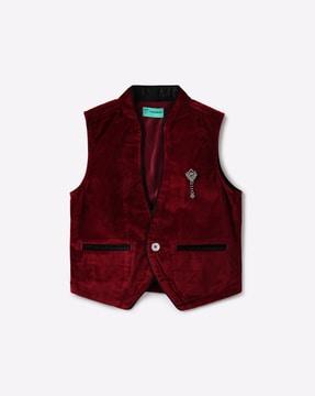 embellished slim fit waistcoat