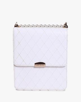 embellished sling bag with detachable chain strap