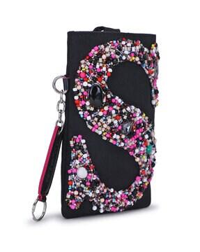 embellished sling bag with detachable strap