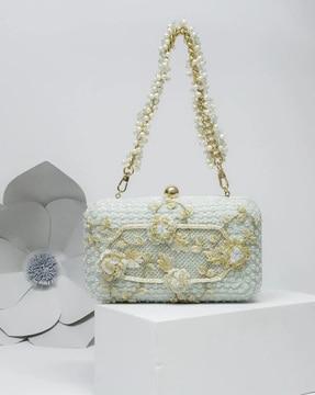 embellished sling bag with detachable strap