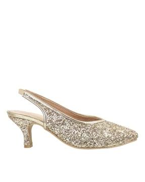 embellished slingback slim heels