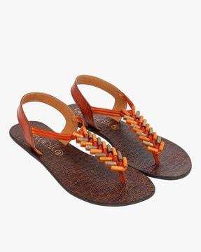 embellished slingback slip-on flat sandals