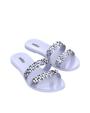 embellished slip-on flat sandals