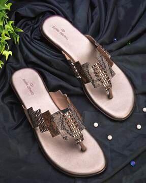 embellished slip-on flat sandals