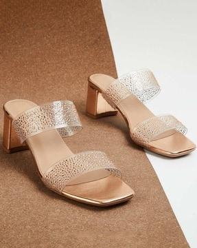 embellished slip-on flat sandals