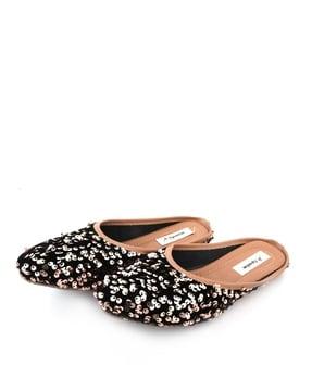 embellished slip-on mules