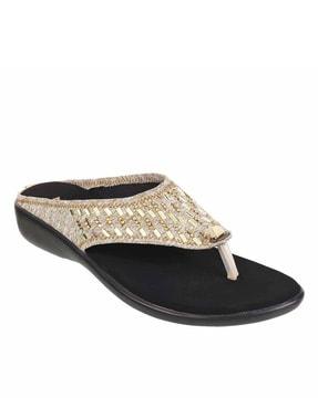 embellished slip-on sandals