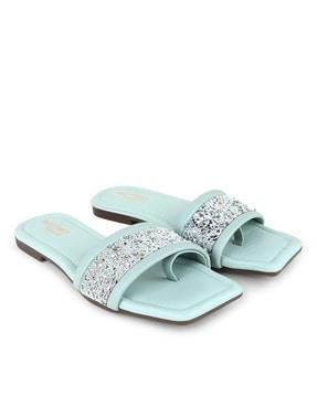 embellished slip-on sandals