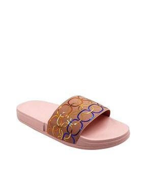 embellished slip-on slides