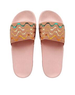 embellished slip-on slides