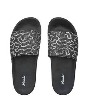 embellished slip-on slides