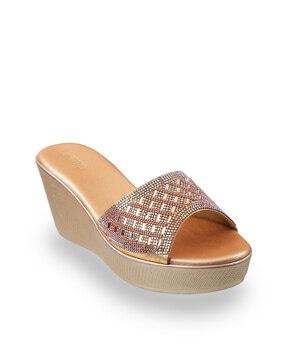 embellished slip-on wedges