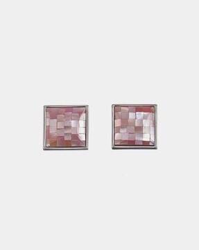 embellished square brass cufflinks