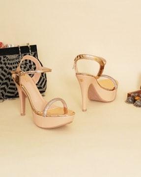 embellished stilettos with buckle fastening