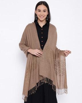 embellished stole with tassels