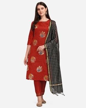 embellished straight kurta set