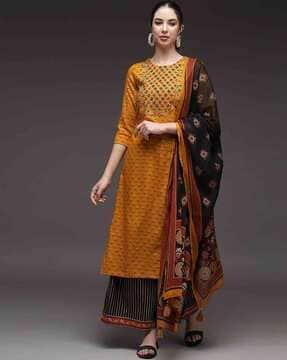 embellished straight kurta set