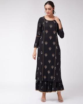 embellished straight kurta