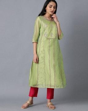 embellished straight kurta