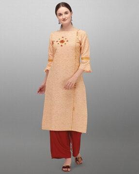 embellished straight kurta