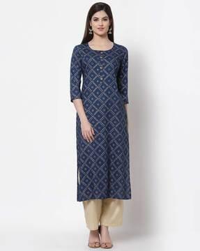 embellished straight kurta