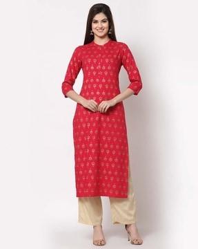 embellished straight kurta