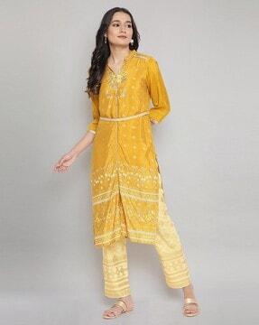 embellished straight kurta