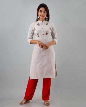 embellished straight kurta