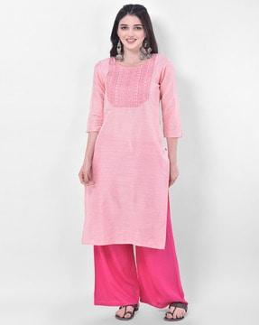 embellished straight kurta