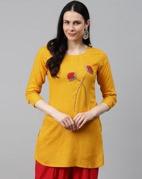 embellished straight kurta