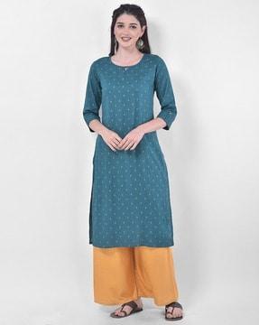 embellished straight kurta