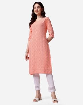 embellished straight kurta