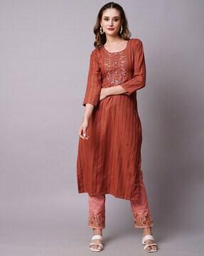 embellished straight kurta