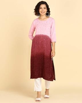 embellished straight kurta