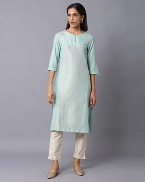 embellished straight kurta