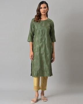 embellished straight kurta