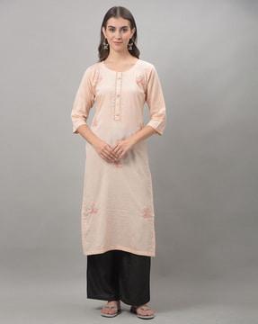 embellished straight kurta