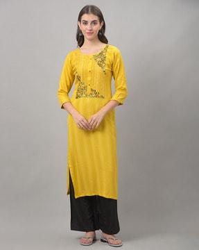 embellished straight kurta