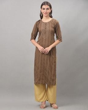 embellished straight kurta