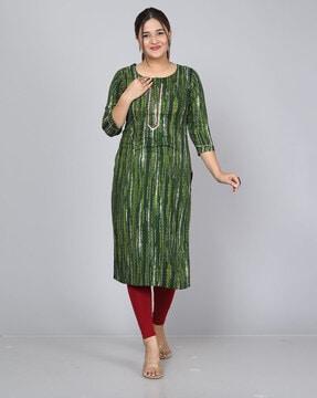 embellished straight kurta