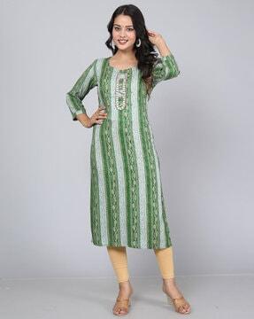 embellished straight kurta