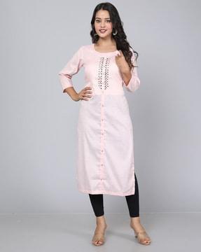 embellished straight kurta