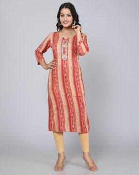 embellished straight kurta