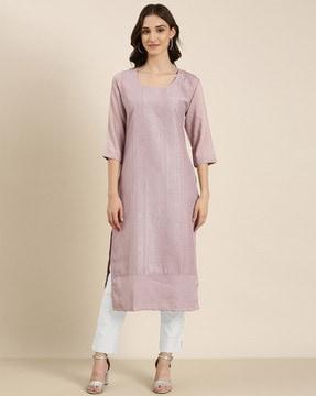 embellished straight kurta