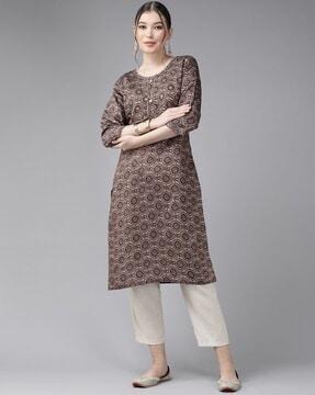 embellished straight kurta