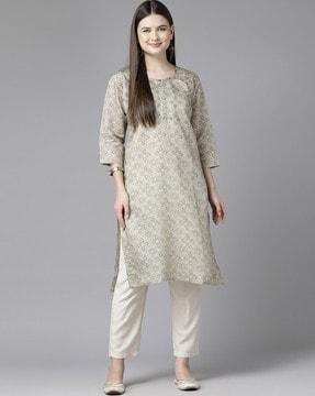 embellished straight kurta