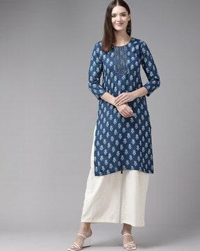 embellished straight kurta