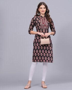 embellished straight kurta